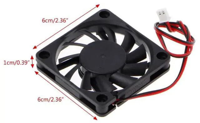 Alt view image 2 of 5 - Ventilador de refrigeración de 2 pines para ordenador, sistema de refrigeración de 2 pines, de 24V CC, 60x60x10mm, 6010