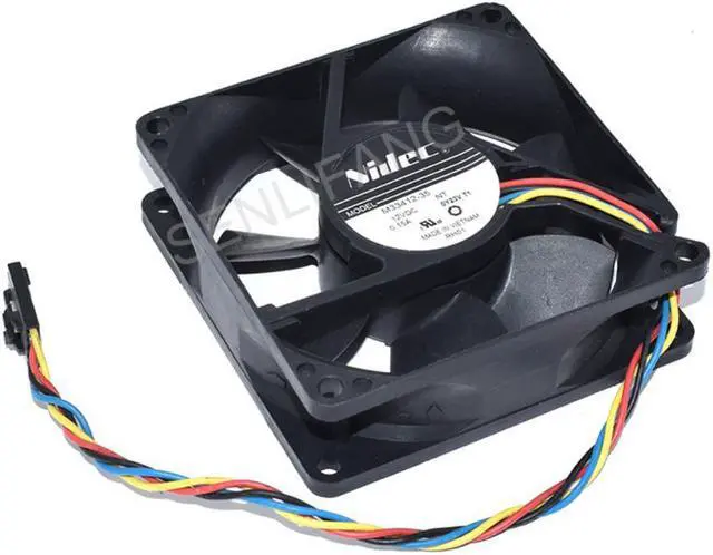 Main image of Ventilador de refrigeración cuadrado, 4 pines, 8cm, para NIDEC 8025 M33412-35 DC12V 0.15A
