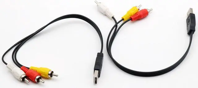 Alt view image 4 of 4 - 10x USB Male Plug To 3 RCA Male Adapter Audio Converter Video A/V Cable USB to RCA Composite Cord for HDTV TV/PC Television Wire