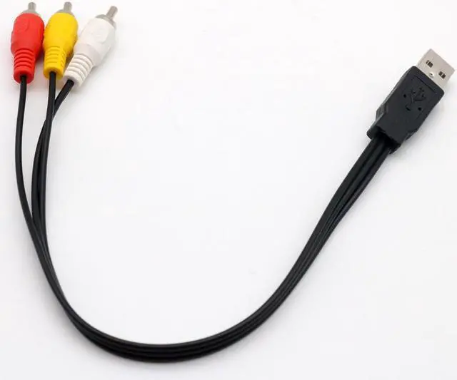 Alt view image 3 of 4 - 10x USB Male Plug To 3 RCA Male Adapter Audio Converter Video A/V Cable USB to RCA Composite Cord for HDTV TV/PC Television Wire