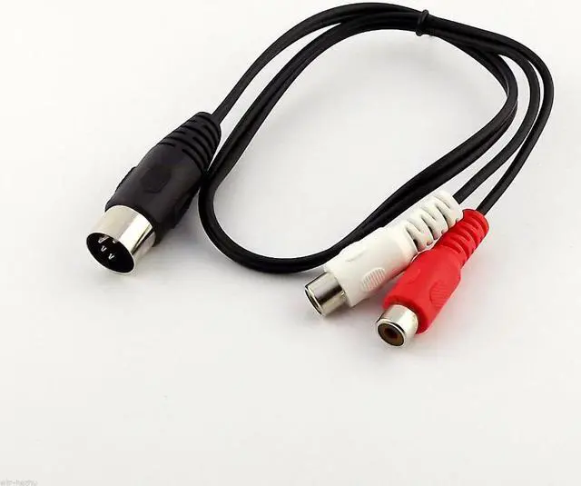 Main image of 10pcs MIDI DIN 5 PIN Male Plug to Dual RCA Phono Female Jack Audio Adapter Cable 50cm