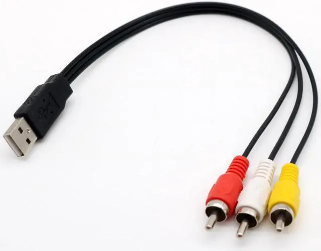 Alt view image 2 of 4 - 10x USB Male Plug To 3 RCA Male Adapter Audio Converter Video A/V Cable USB to RCA Composite Cord for HDTV TV/PC Television Wire