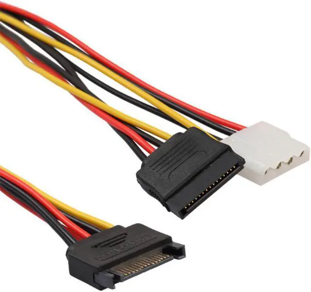 Alt view image 2 of 3 - Graphics Card Power Adapter Cable Dual SATA 15Pin Revolution 15Pin Female+4Pin Computer Power Graphics Power Supply Line