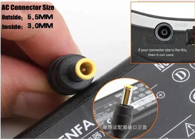 Alt view image 4 of 4 - Portable Laptop Charger for Samsung Notebook 19V 4.74A Power Adapter Charger 5.5*3.0MM Power Supply R453 R518 + EU Power Cord