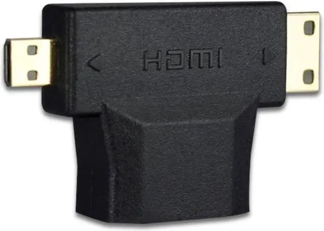Alt view image 3 of 3 - 2 In 1 Micro Mini HDMI-compatible Male To HDMI-compatible Female Cable Adapter Connector Converter for Laptop Extender Coupler