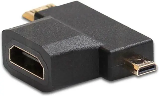 Alt view image 2 of 3 - 2 In 1 Micro Mini HDMI-compatible Male To HDMI-compatible Female Cable Adapter Connector Converter for Laptop Extender Coupler