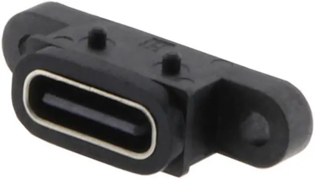Main image of TYPE C 2Pin Waterproof Female USB C Socket Port with Screw Hole Fast Charge Charging Interface 180 Degree USB Connector