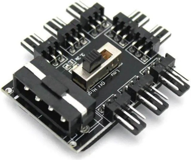 Main image of Fan Hub 1 To 8 3Pin Pwm Sata Molex Splitter PC Mining Cable 12V Power Suppply Cooler Cooling Speed Controller 4PIN/SATA Adapter