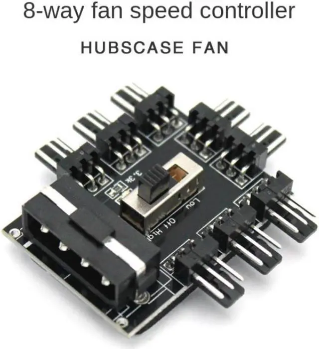 Alt view image 3 of 3 - Fan Hub 1 To 8 3Pin Pwm Sata Molex Splitter PC Mining Cable 12V Power Suppply Cooler Cooling Speed Controller 4PIN/SATA Adapter