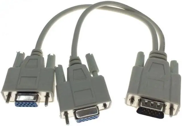 Alt view image 3 of 3 - VGA Splitter Cable 15 Pin VGA Male To 2 Female Splitter Cable SVGA Monitor Adapter Extension Converter Video Cable Lead for PC