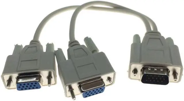 Main image of VGA Splitter Cable 15 Pin VGA Male To 2 Female Splitter Cable SVGA Monitor Adapter Extension Converter Video Cable Lead for PC