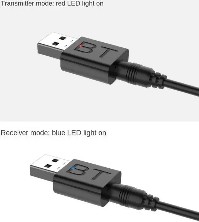 Alt view image 2 of 3 - Bluetooth 5.0 Adapter 2in1 Transmitter Receiver Mini Wireless USB Dongle Adapter 3.5mm Music AUX Audio Amplifier Acceptor