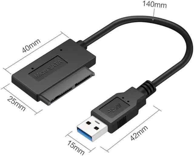 Alt view image 3 of 3 - USB To SATA Cable, SSD Hard Disk Data Cable, SATA7+9 Easy Drive Cable Connection, Transfer Rate 5Gb/s