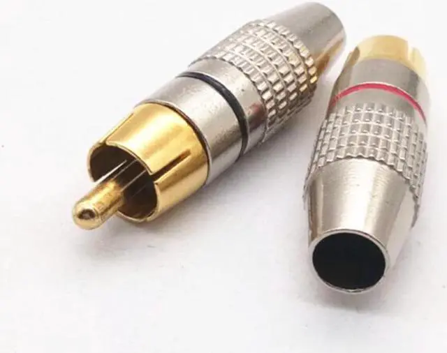 Main image of 10 Pcs RCA Plug Video Locking Cable Connector Gold Plated