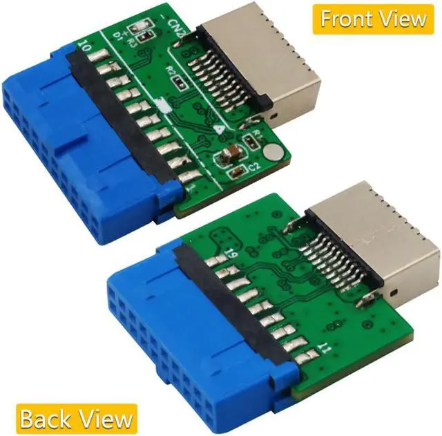Alt view image 2 of 3 - Upgrade Version Vertical USB 3.1 Front Panel Socket Key-A Type-E To USB 3.0 20Pin Header Male Extension Adapter