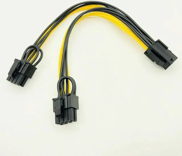Alt view image 3 of 4 - 5PCS PCI-E 6-pin to Dual 6+2-pin (6-pin/8-pin) Power Splitter Cable Graphics Card PCIE PCI Express 6Pin to Dual 8Pin Power Cable