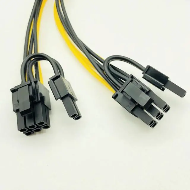 Alt view image 4 of 4 - 5PCS PCI-E 6-pin to Dual 6+2-pin (6-pin/8-pin) Power Splitter Cable Graphics Card PCIE PCI Express 6Pin to Dual 8Pin Power Cable