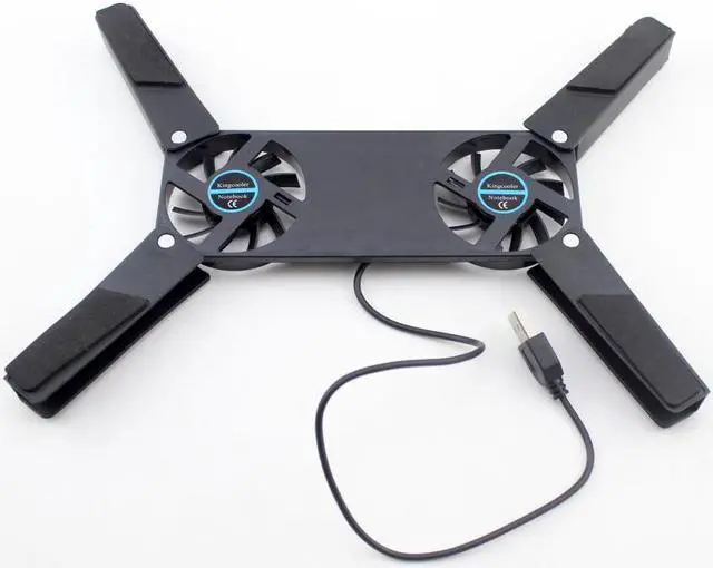 Alt view image 2 of 3 - Laptop Cooler Pad Stand Base Cooling Foldable Dual Fan USB Portable Convenient Notebook Cooler Notebook Computer Accessories