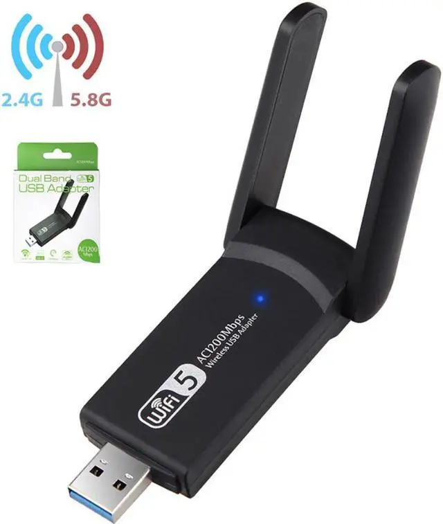 Alt view image 2 of 3 - USB 3.0 1200Mbps Wifi Adapter Dual Band 5GHz 2.4Ghz 802.11AC RTL8812BU Wifi Antenna Dongle Network Card for Laptop Desktop