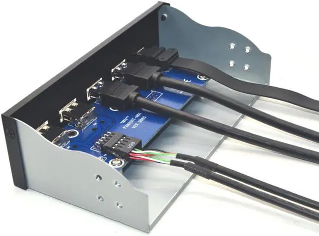 Alt view image 4 of 4 - 5.25 Inch USB 3.1 GEN2 Front Panel USB Hub 2 Ports USB 3.0 + 2 Ports USB2.0 + 1 Port TYPE-C with TYPE-E Connector for Desktop PC