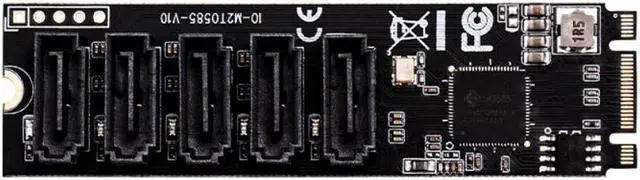 Alt view image 3 of 3 - H1111Z Add On Cards M.2/M2 Adapter SSD M2 SATA Adapter Hard Disk M2 to SATA Card NGFF M.2 SATA Adapter 5 Ports SATA3 Riser Card