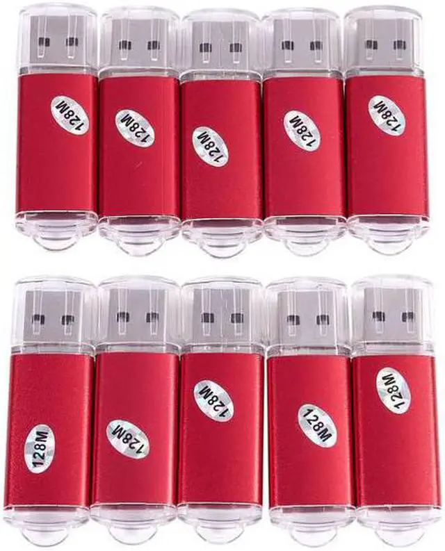 Main image of 10pcs USB Flash Drive 128 MB Key Chain Flash Memory Drive U-Disk for Win 8 PC Gift, Red