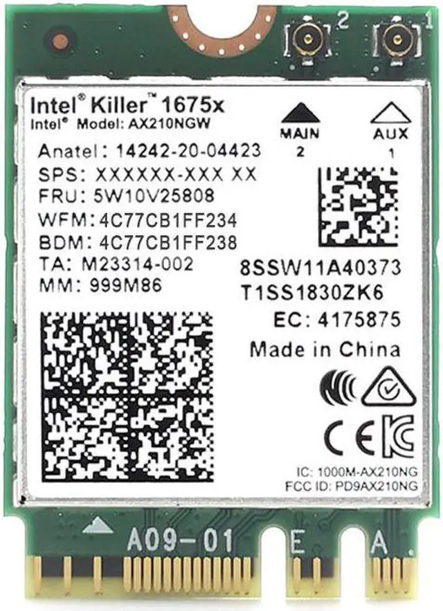 Main image of killer 1675X WI-FI 6E Tri Band 5374M For Bluetooth 5.2 802.11AX Wireless Network WiFi Card AX210NGW Laptop for Windows 10 Win11