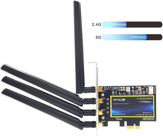 Main image of Dual band 1750Mbps 802.11ac Bcm4360 WiFi For Bluetooth 4.0 BCM94360CD PCIE Wireless Adapter MacOS Hackintosh AirPort Dekstop PC