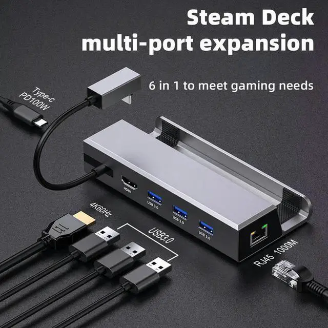 Main image of OIAGLH Replacement Docking Station For Steam Deck,6-In-1 Steam Deck Multi-Functional Video Converter For Steam Deck Game Console