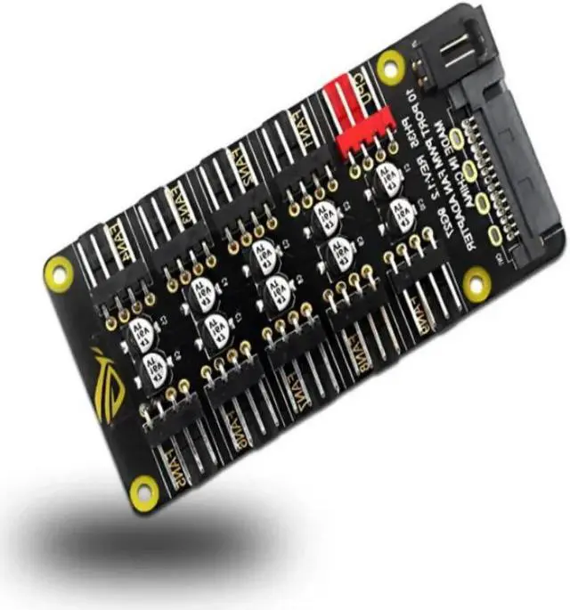 Main image of FOR PWM Fan Hub 4 Pin Cooler Hub Extension Cable with SATA Power Supply Adapter t 10 fans control