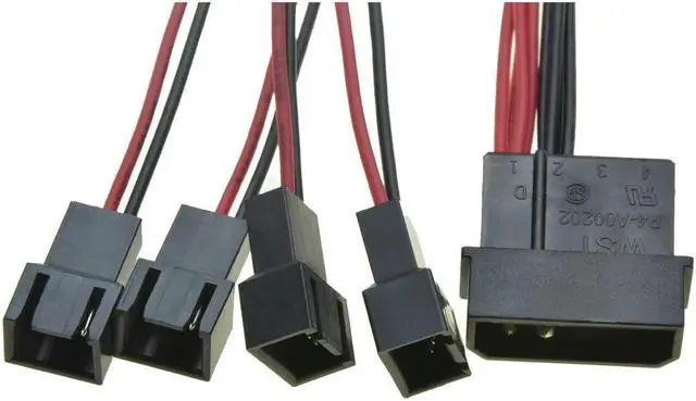 Main image of FOR IDE Male Port 1 to 4 ways 3Pin Fan Male port Cable D plug to3 Pin cooler Y Splitter Power supply Cable 12V