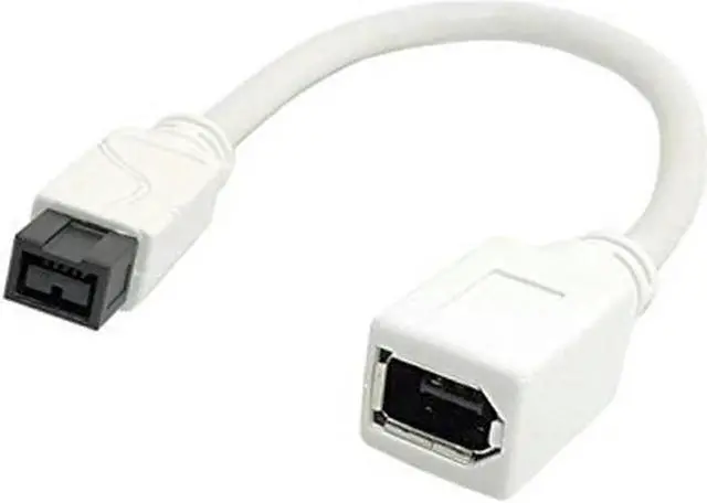 Alt view image 2 of 2 - FOR The White IEEE 1394 6PIN Female to 1394b 9PIN male Firewire 400 TO 800 Cable 10cm