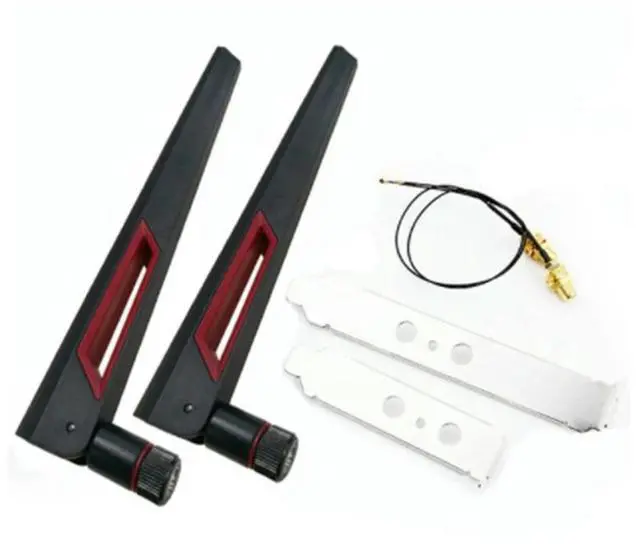 Main image of For 2X8Dbi Dual Band M.2 IPEX MHF4 U.Fl Cable to RP-SMA Pigtail WiFi Antenna Set for AX210 AX200 9260 9560 NGFF Card