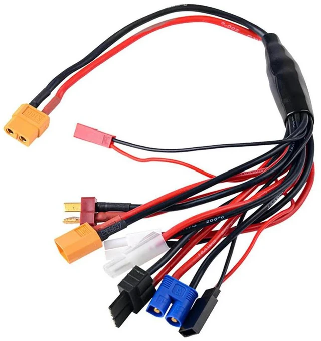 Main image of For Eight in RC Lipo Charger Splitter Cable Adapter Connector XT60 Plug to JST T Plug XT60 EC3 Futabas Tamiyas