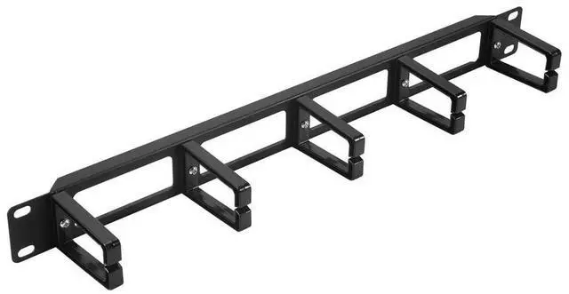 Main image of For 19 Inch 1U Rack Cabinets Cable Management Network Organizer Hollow Metal Base Five Ring Detachable Wire Manager Frame