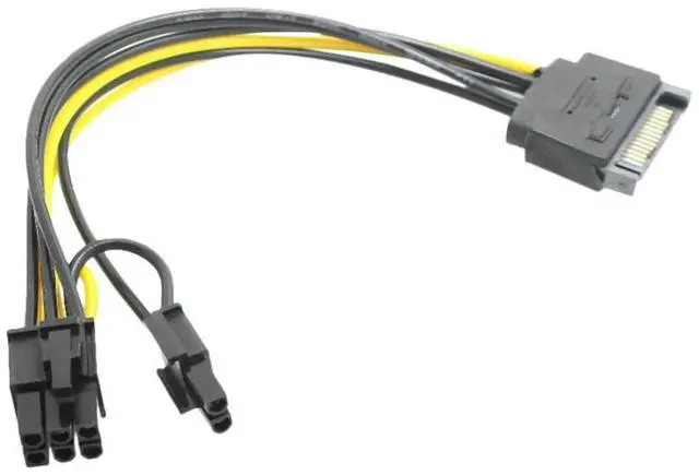 Main image of FOR 15Pin SATA Male to 8Pin(6+2) PCI-E Power Supply Cable SATA Cable 15-Pin to 8 Pin Cable 18AWG Wire for Graphic Card(1Pcs)