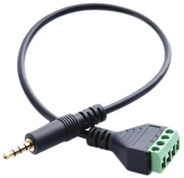 Main image of FOR 3.5mm Screw Terminal Adapter Speaker Cable 4-Core Stereo TRRS Male Hole to AV 4 Screw Terminal Con tor Cable