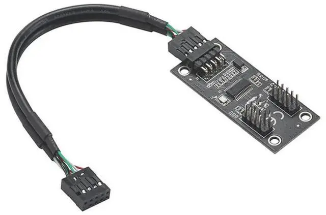 Main image of FOR USB Hub USB Splitter USB2.0 9Pin to Dual 9Pin Hub Adapter Riser Motherboard USB 9Pin Con tor 1 to 2 Extension Cable