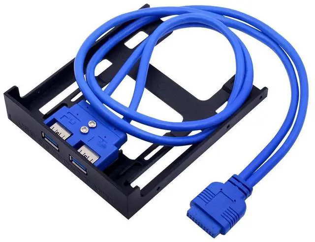 Main image of FOR 2 Ports USB 3.0 Front Panel Floppy Disk Bay 20 Pin USB3.0 Hub Expansion Cable Adapter Plastic Bracket for PC Desktop