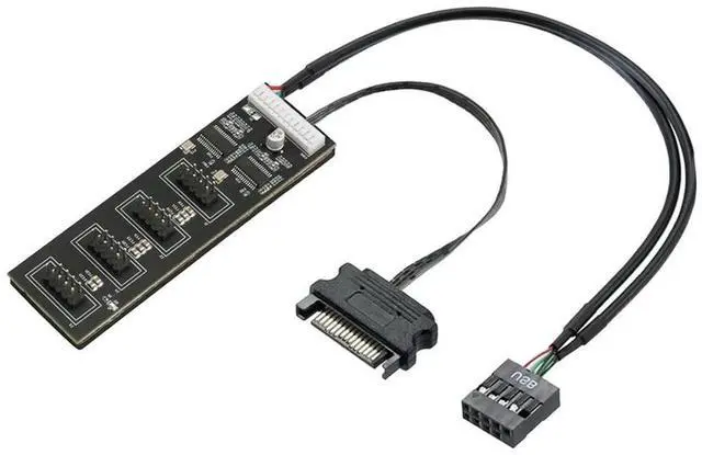 Main image of FOR 9Pin USB Header Splitter With SATA Power Cable, Internal USB Hub Extension USB 2.0 Splitter Con tor For Motherboard