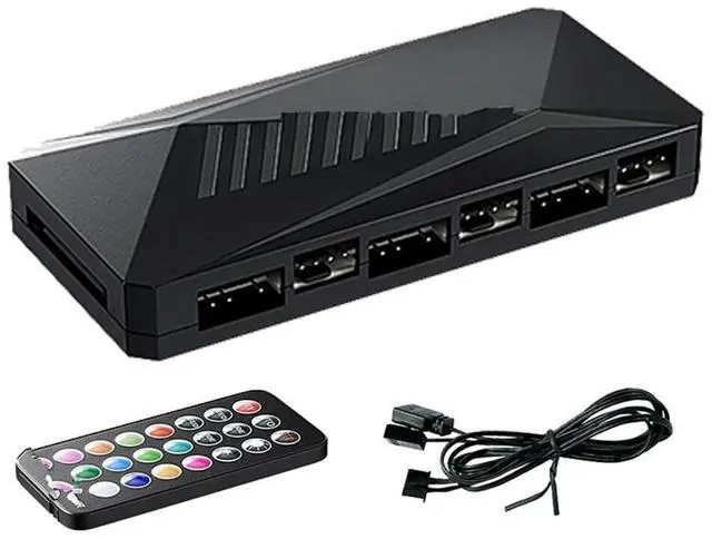 Main image of FOR 6P ARGB 6-Way Splitter 5V 3Pin Fan Controller Hub SATA Powered 4Pin PWM Standoff Hub for PC Case
