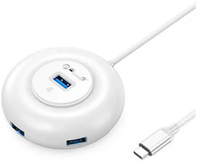 Main image of FOR Portable Supports Hot-Swappable Transport-Stable USB 3.0 Hub Circular Hub Docking Stations,White YX2-C