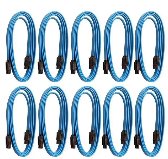 Main image of FOR 10 Pcs SATA Cable SATAIII 6Gbps Double Head with Buckle Shrapnel Fixed Straight Optical Drive Serial Cable 1M