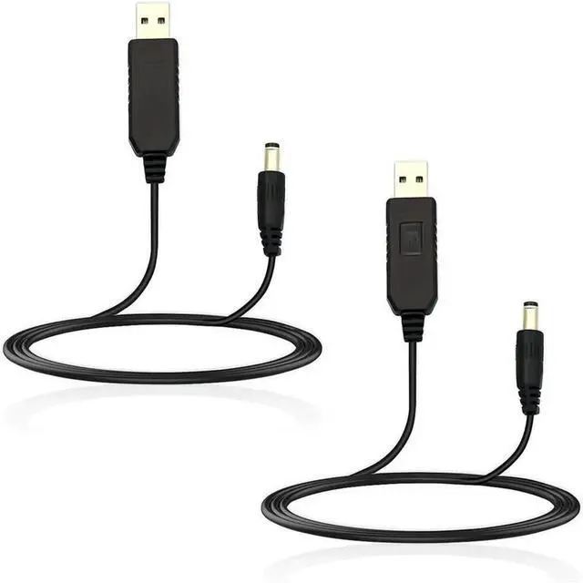Main image of FOR 2Pack USB to DC Power Cable, 5V to 12V Step Up Charging Converter with 5.5 x 2.1mm Plug Barrel Jack for Devices That Need