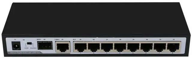 Main image of FOR 10Ports Gigabit Switch Ethernet Splitter Smart Network Switcher 9X1000Mbps Rj45+1X1000Mbps Sfp Port Rj45 Hub Eu Plug
