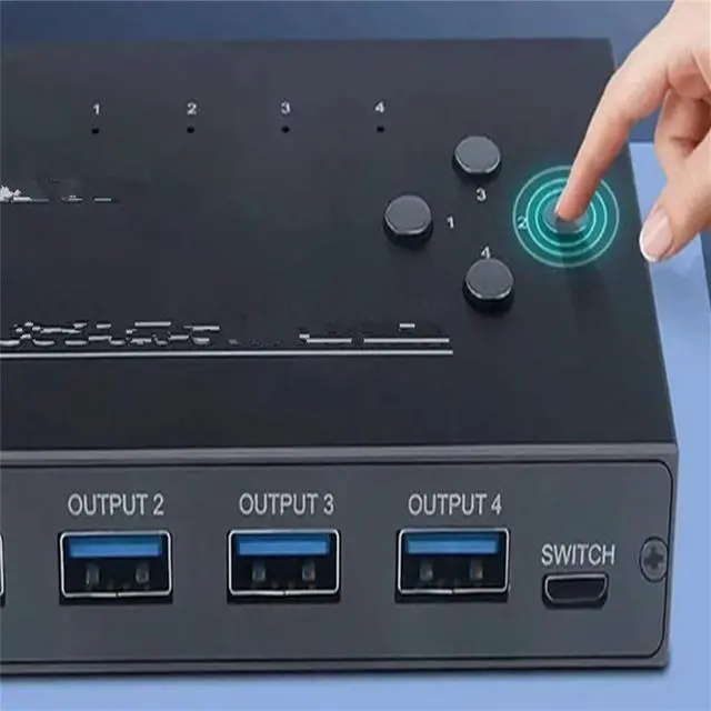 Main image of FOR USB 3.0 Switcher KM Switch Selector 4 Computer Laptop PC Desktops Hub Splitter KVM For Pro Keyboard Mouse