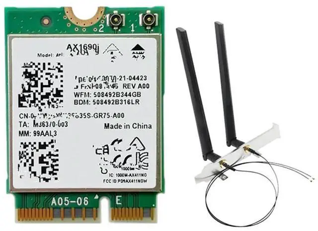Main image of FOR AX1690I WiFi Card with 2X8DB AX411 Wi-Fi 6E Speed 2.4 Gbps 802.11Ax 2.4/5/6GHz 5.3 Module