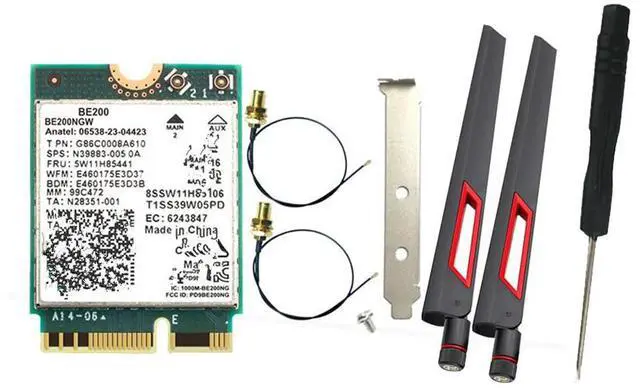 Main image of FOR WIFI 7 BE200 BE200NGW WiFi Card+2PC 10DB BT 5.4 802.11AX Tri-Band M.2 NGFF Network Adapter for Win10/11