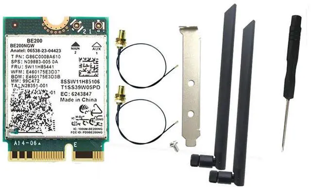 Main image of FOR WIFI 7 BE200 BE200NGW WiFi Card+2PCS 8DB BT 5.4 802.11AX Tri-Band M.2 NGFF Network Adapter for Win10/11