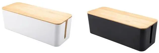 Main image of FOR Socket Storage Box Dustproof High Quality Imitation Teak Cover Cable Manager Computer Hub Plug in Storage Box 2PC